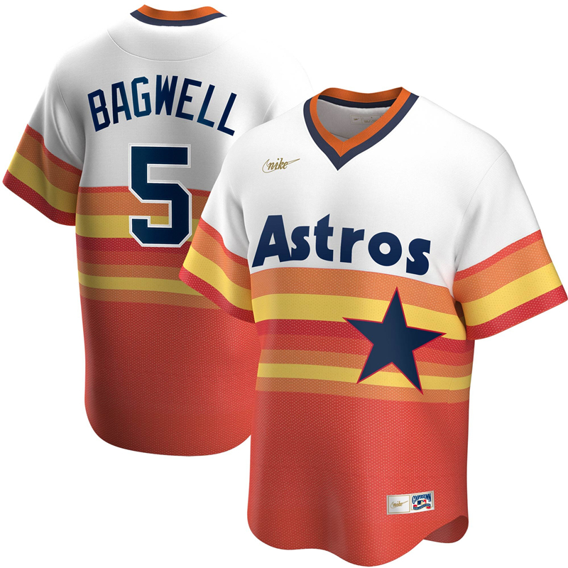 2020 MLB Men Houston Astros 5 Jeff Bagwell Nike White Home Cooperstown Collection Player Jersey 1